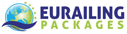 Logo of eurailing packages featuring a stylized globe with a train track element. by Chasing the Sun Vacations